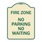 Signmission Fire Zone No Parking No Waiting Heavy-Gauge Aluminum Architectural Sign, 24" x 18", TG-1824-23970 A-DES-TG-1824-23970 - alternate 1